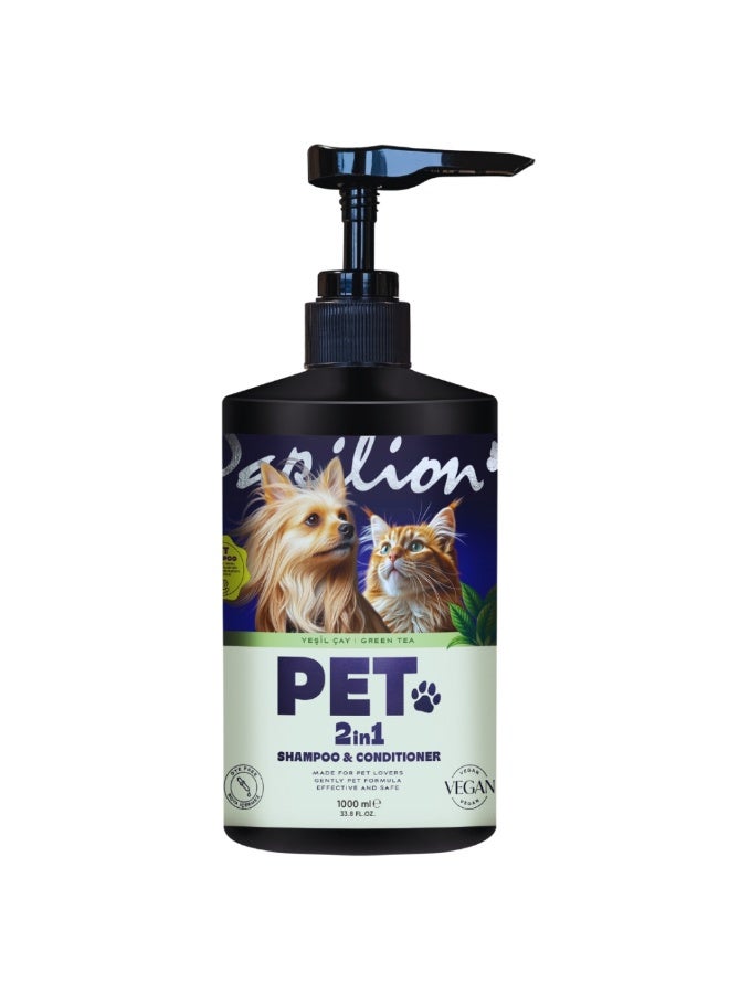 Pet 2 in 1 Shampoo & Conditioner, Green Tea, 1000ml